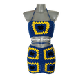 Barbados Lace-up Crop Top and Mini Skirt Set