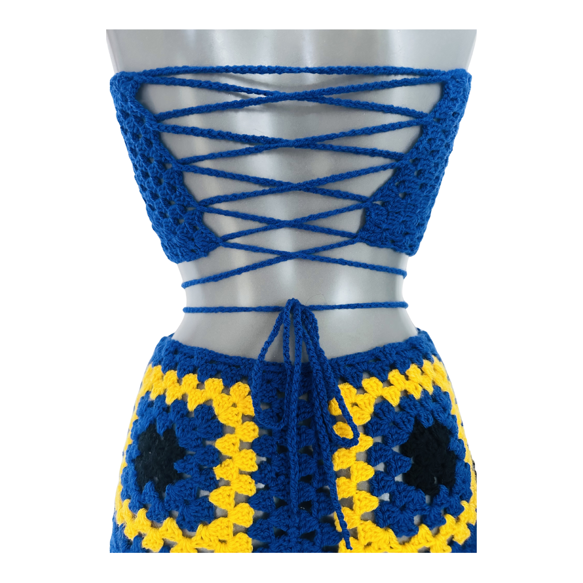 Barbados Lace-up Crop Top and Mini Skirt Set